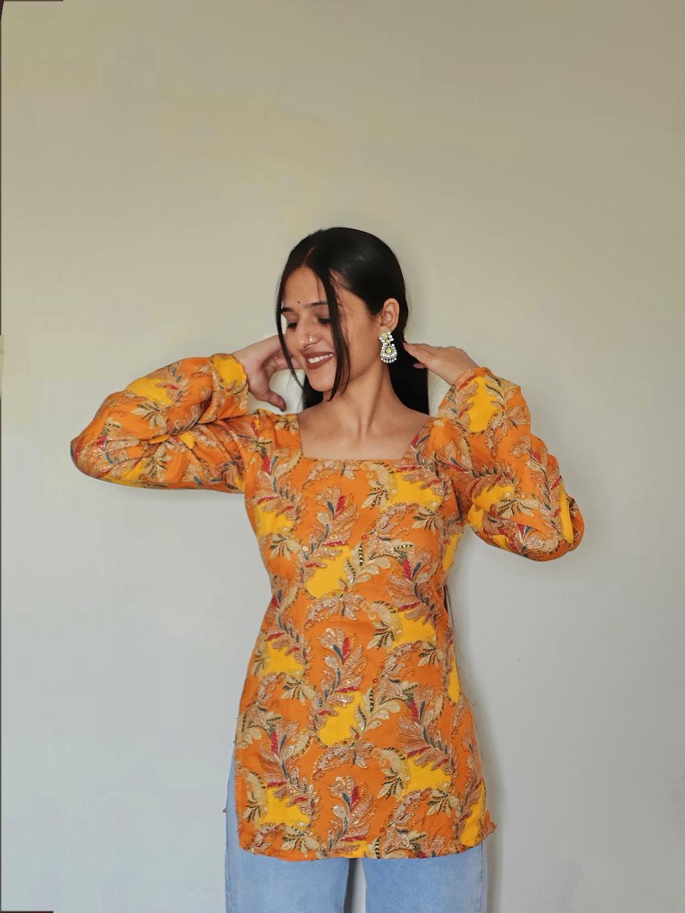 Sunset Bloom Kurti